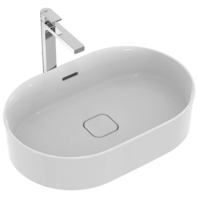 LAVOAR STRADA II 60X40 OVAL,MONTAJ PE BLAT, FARA ORIFICIU BATERIE, CU PREAPLIN